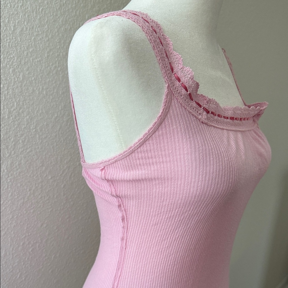 Free People Pink Lace-Trimmed Camisole - Picture 3 of 6